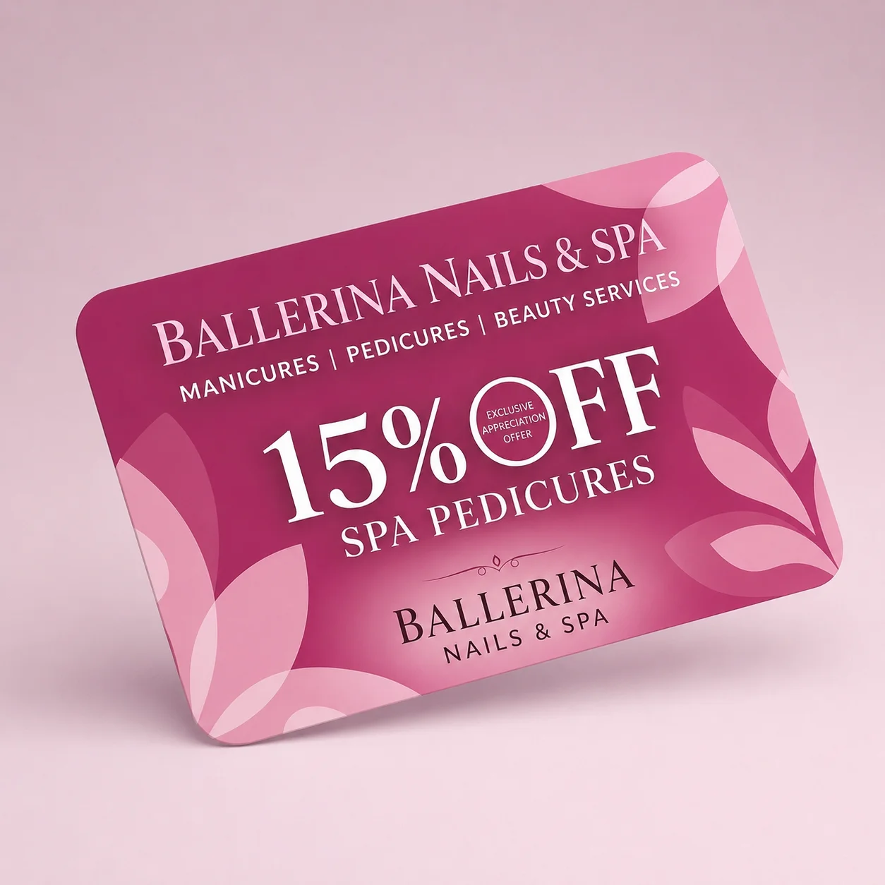 Seasonal pedicure special at Ballerina Nails and Spa