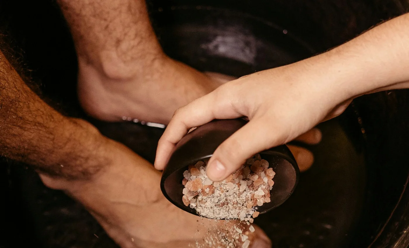 A premium spa pedicure service with relaxing foot care