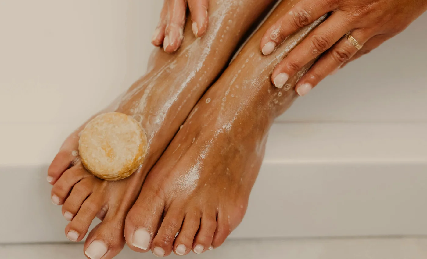 A client receiving a classic pedicure at Ballerina Nails and Spa