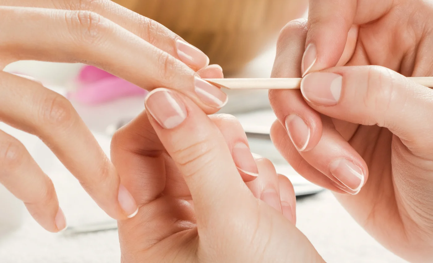 Dip powder nails with a durable polished finish