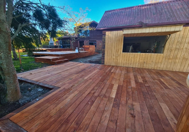Spacious custom hardwood deck built in Amberley