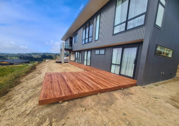 Modern deck addition to home renovation in Rangiora