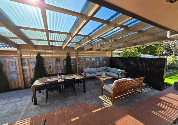 Custom-built outdoor pergola and deck in Amberley