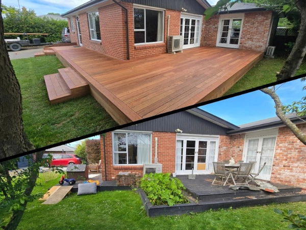 Before/after of deck building project