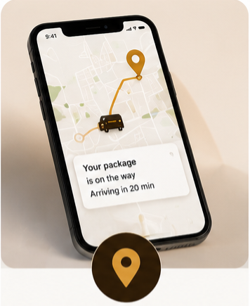 Customer booking a delivery on a mobile app