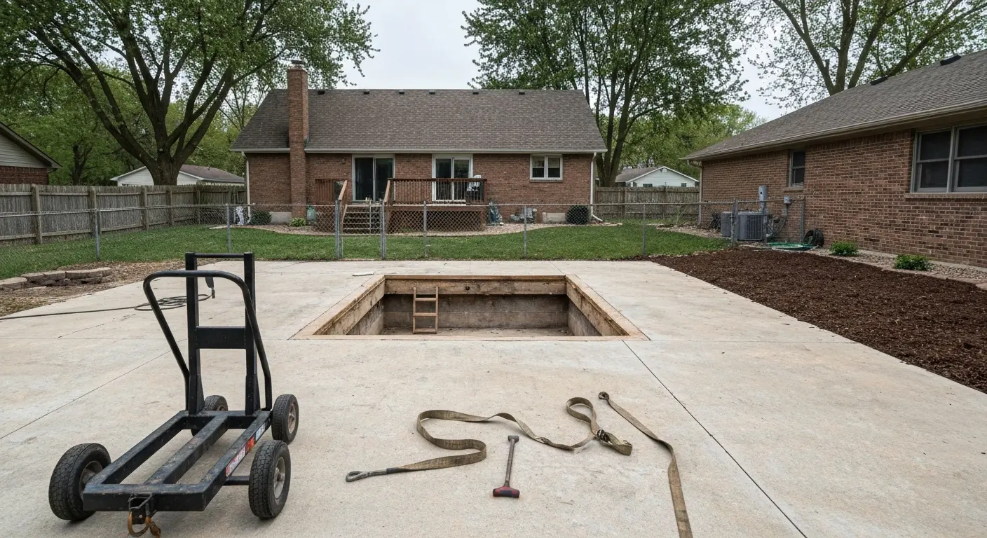 Hot tub removal from Springfield property