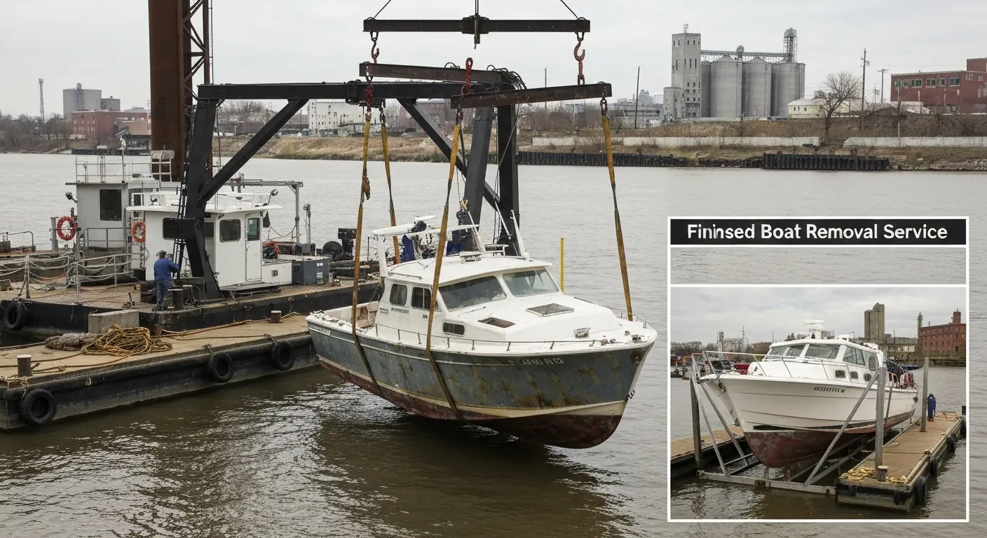 Damaged boat removal
