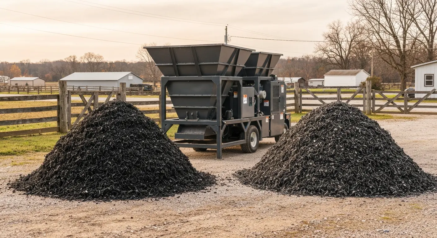 Tire shredding equipment
