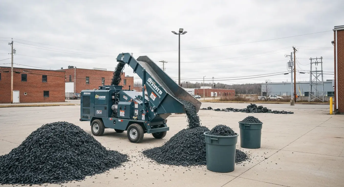 Tire shredding equipment