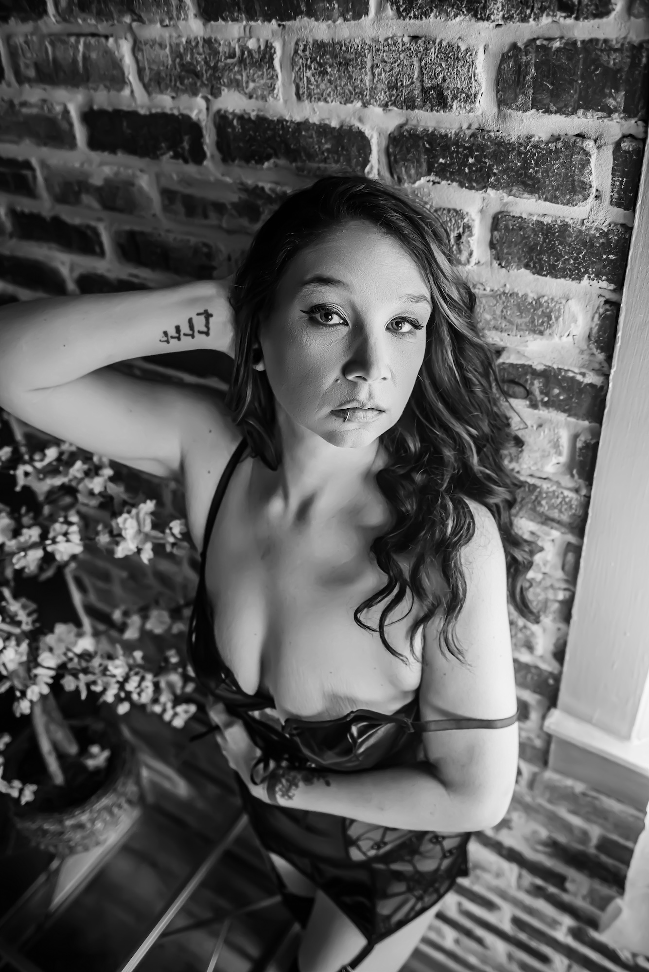 close up of woman's body wearing lingerie