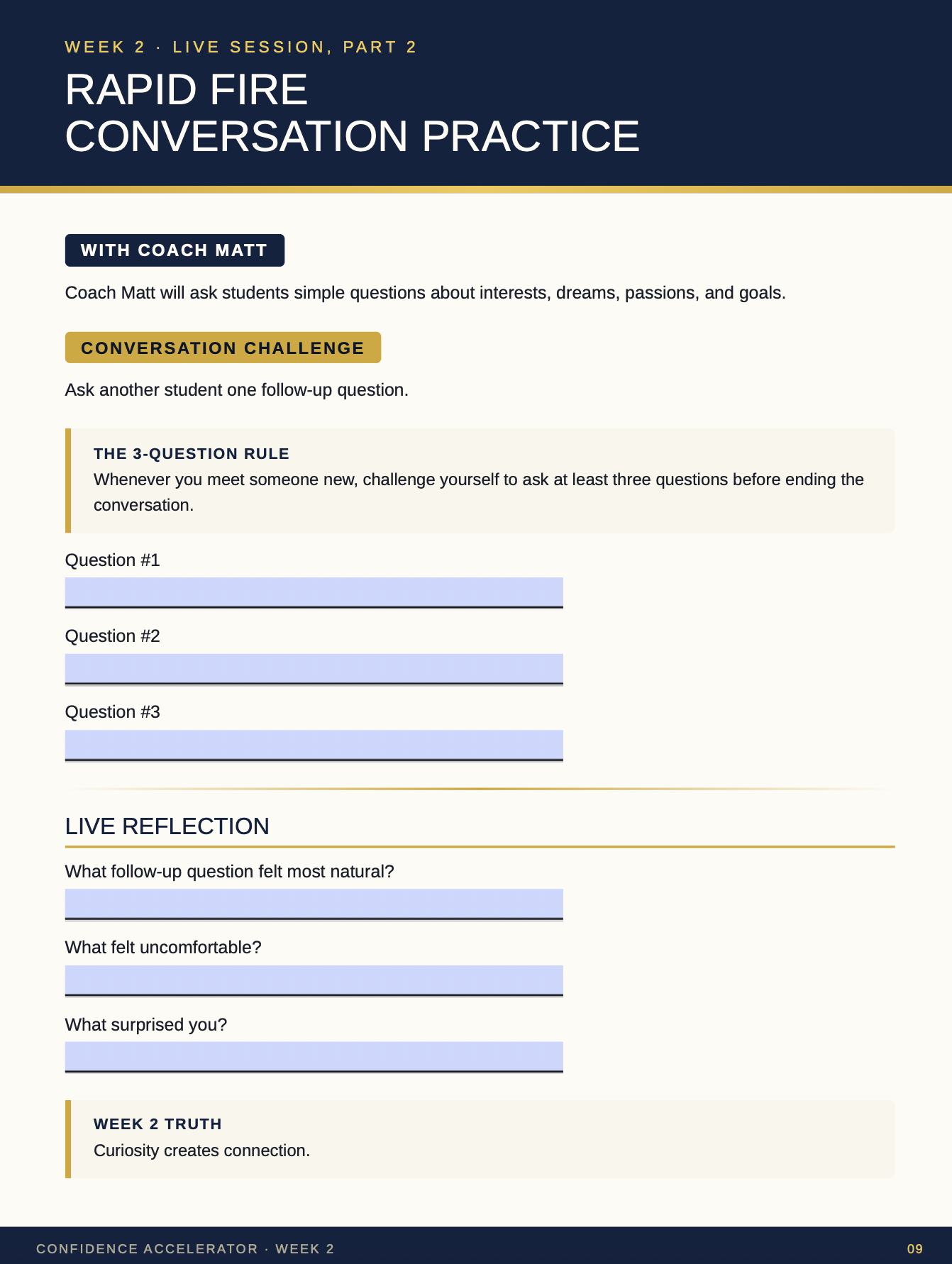 Conversation scripts page