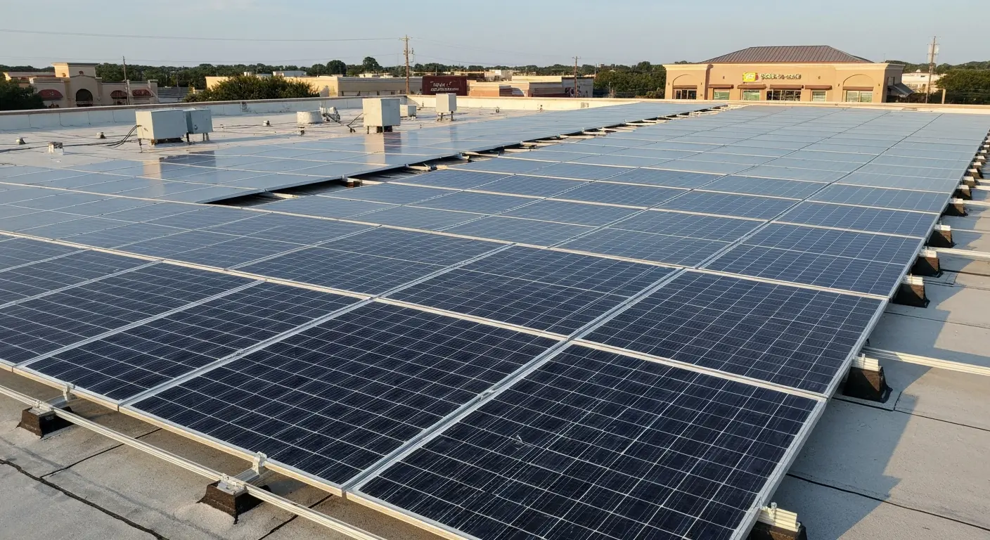 Commercial solar installation on Montrose restaurant roof
