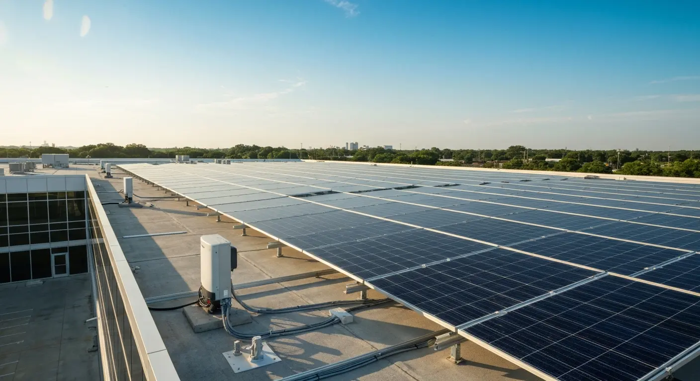 Commercial solar system design for business in Houston