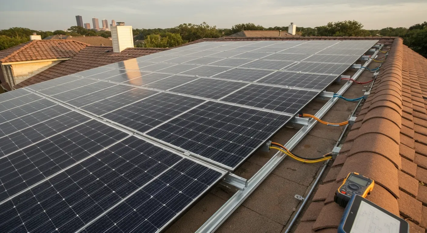 Residential solar system design on Houston home