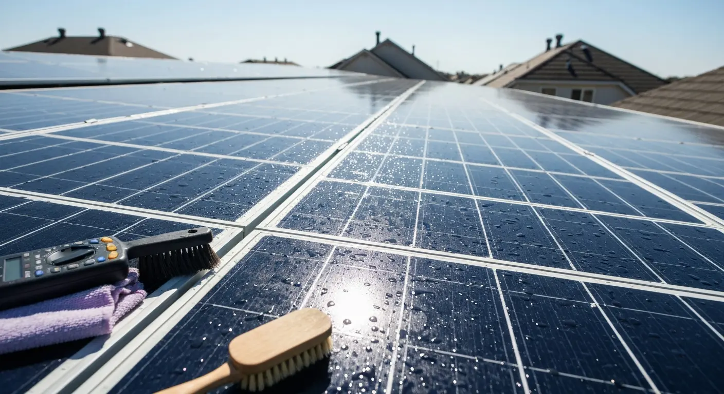 Solar panel maintenance work