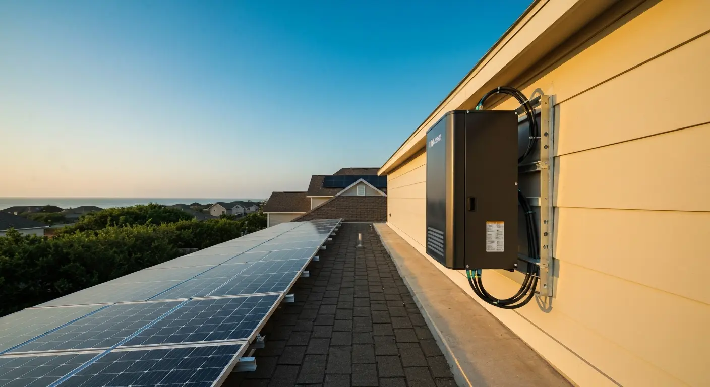 Battery storage installed near solar system