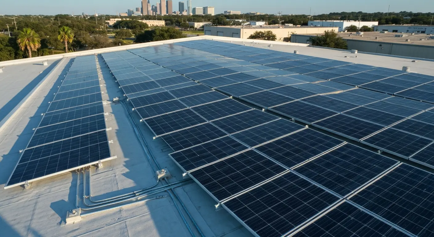 Commercial solar system installation