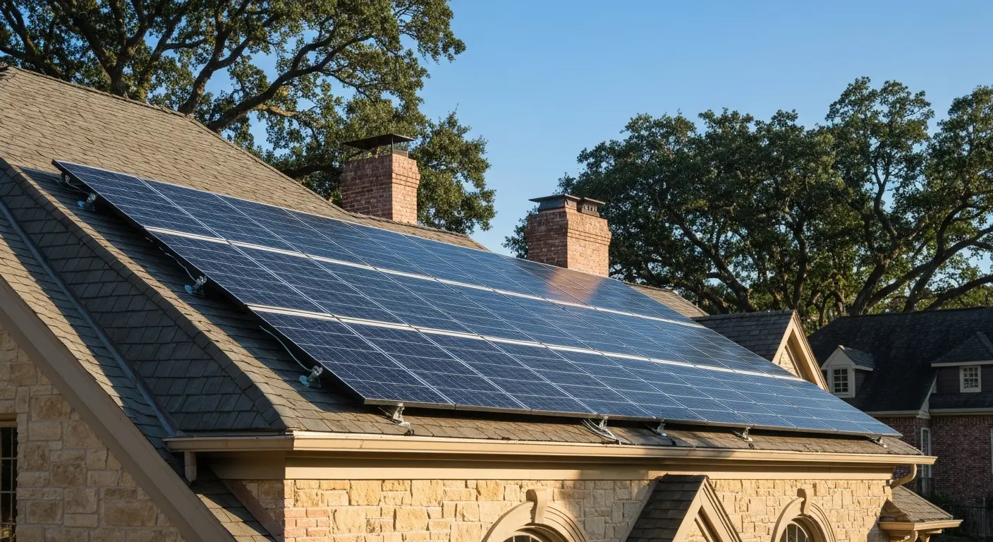 Residential solar installation on River Oaks estate