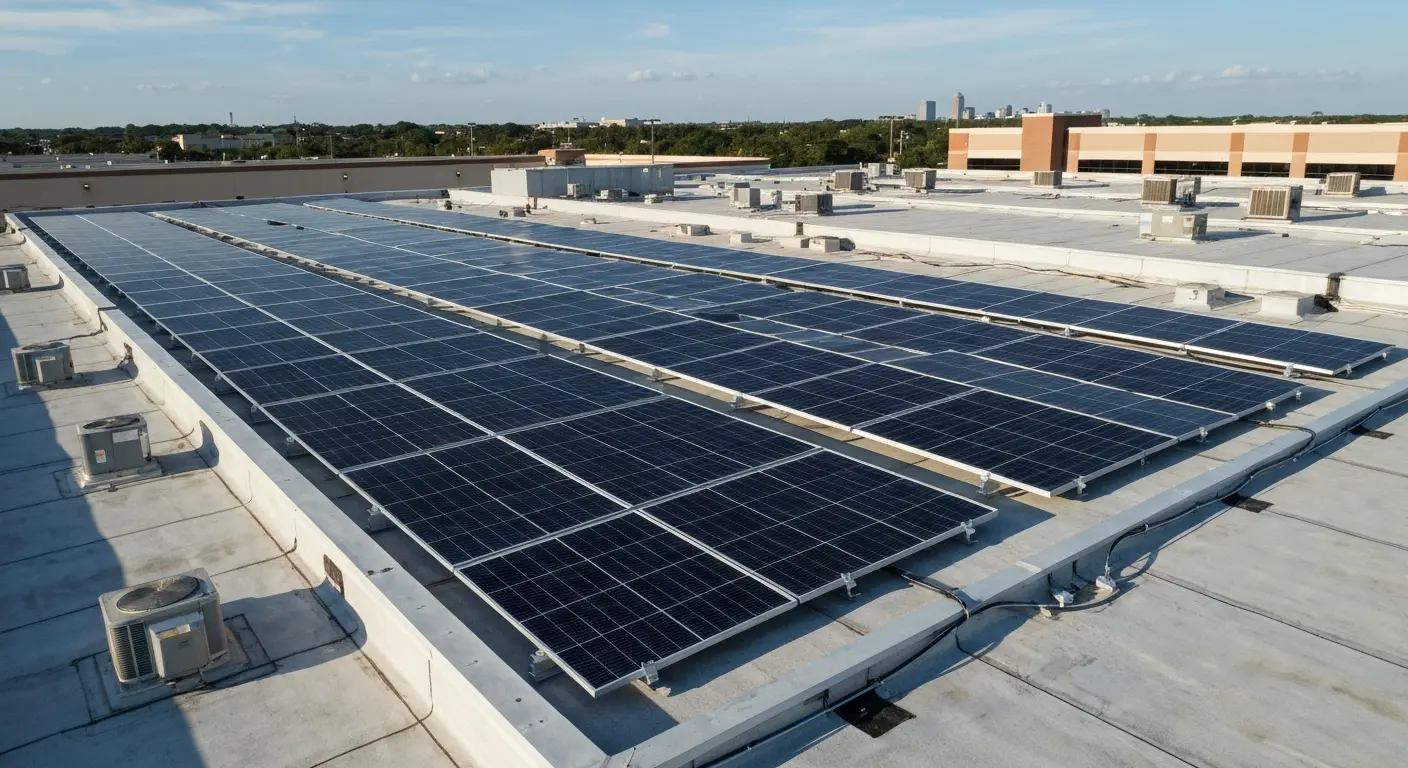 Commercial solar roof installation