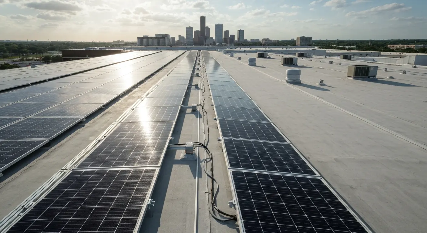 Commercial rooftop solar installation