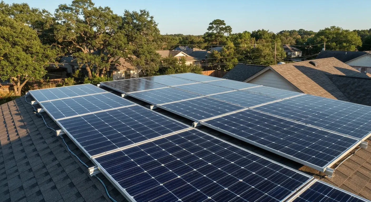 Solar installation on Meyerland home
