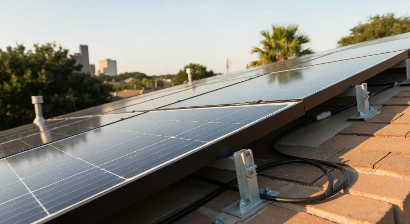 Residential solar panels on Gulfton home