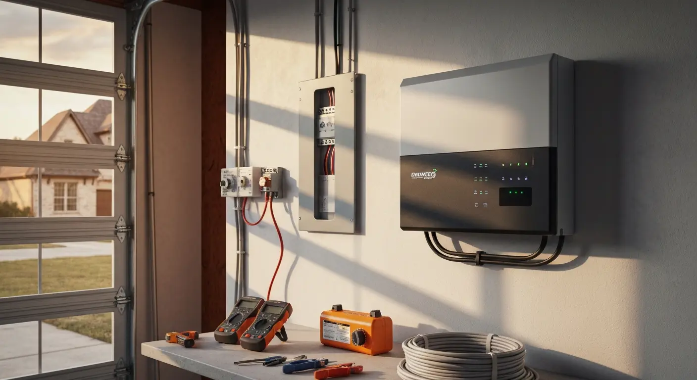 Solar battery backup system installation