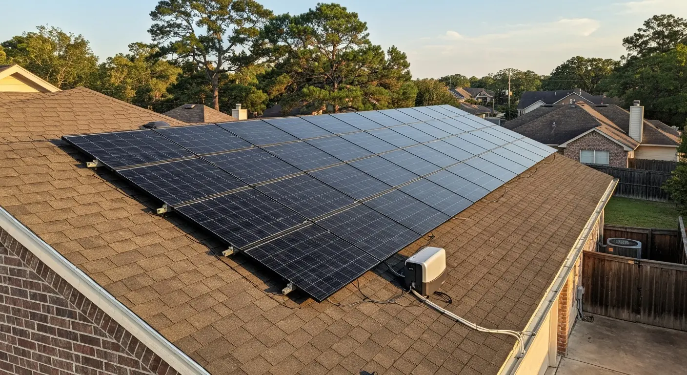 Residential solar installation on Kingwood home