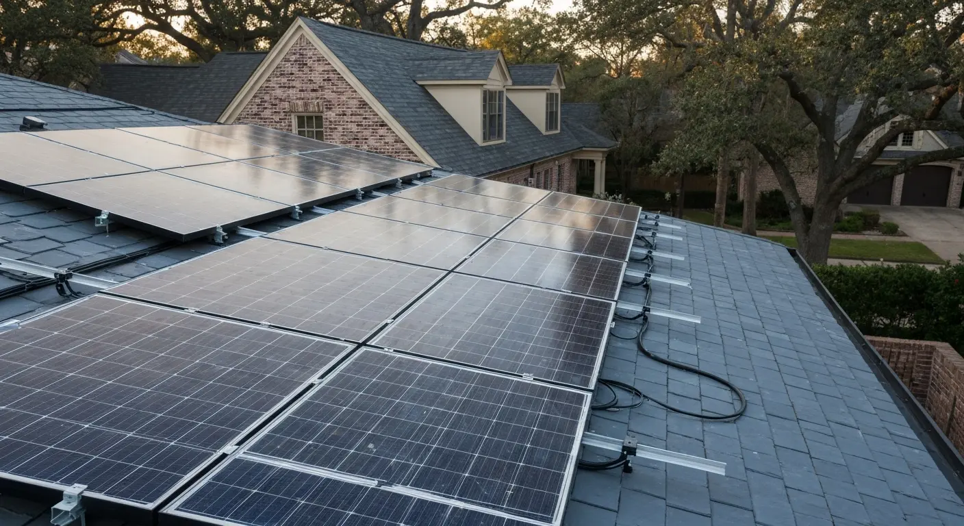 Solar panel installation on West University home