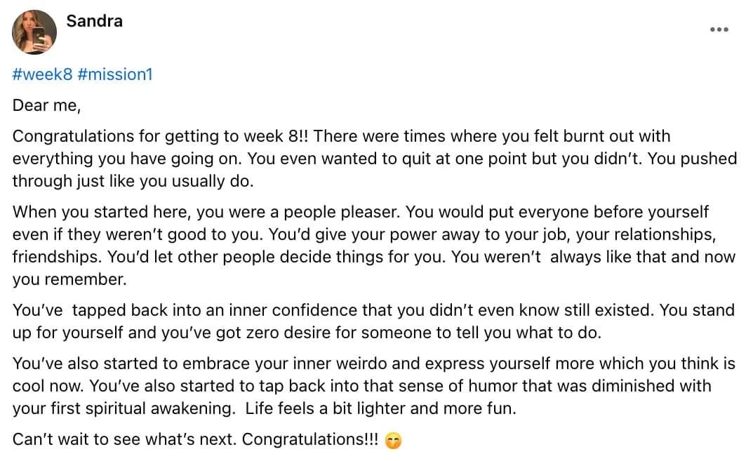 Written client review 109 — Transformation Mastery Mentoring 2.0.