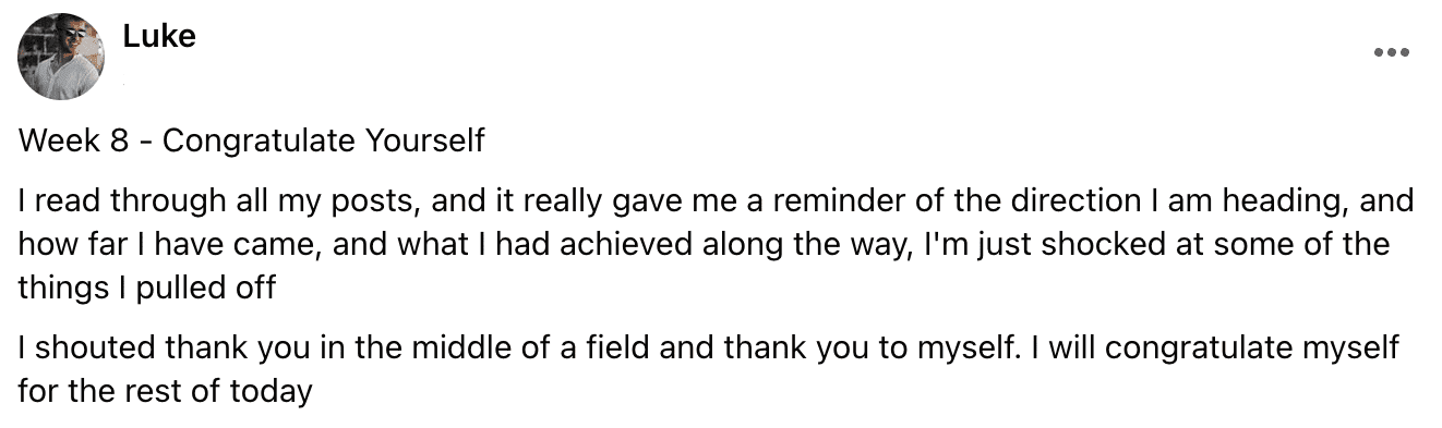 Written client review 41 — Transformation Mastery Mentoring 2.0.