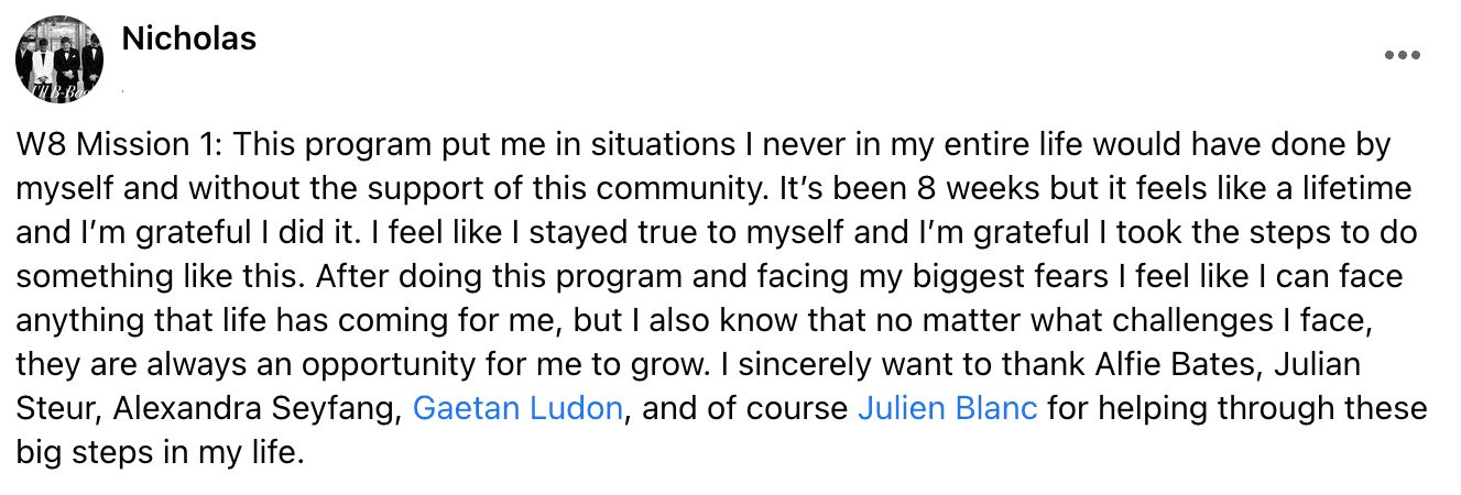 Written client review 153 — Transformation Mastery Mentoring 2.0.