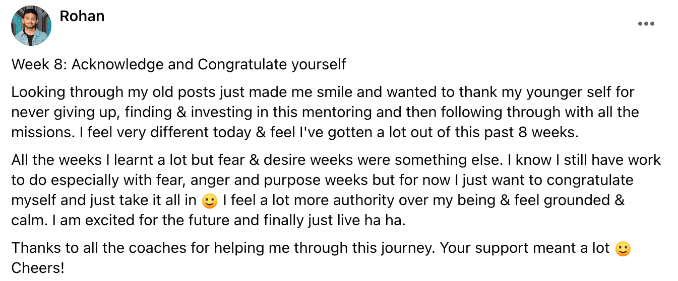 Written client review 34 — Transformation Mastery Mentoring 2.0.