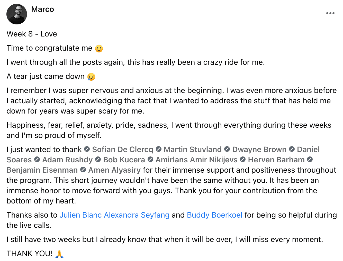 Written client review 123 — Transformation Mastery Mentoring 2.0.