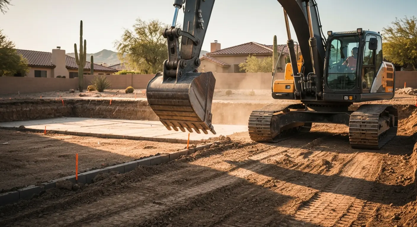 Heavy equipment operator at work in South Phoenix