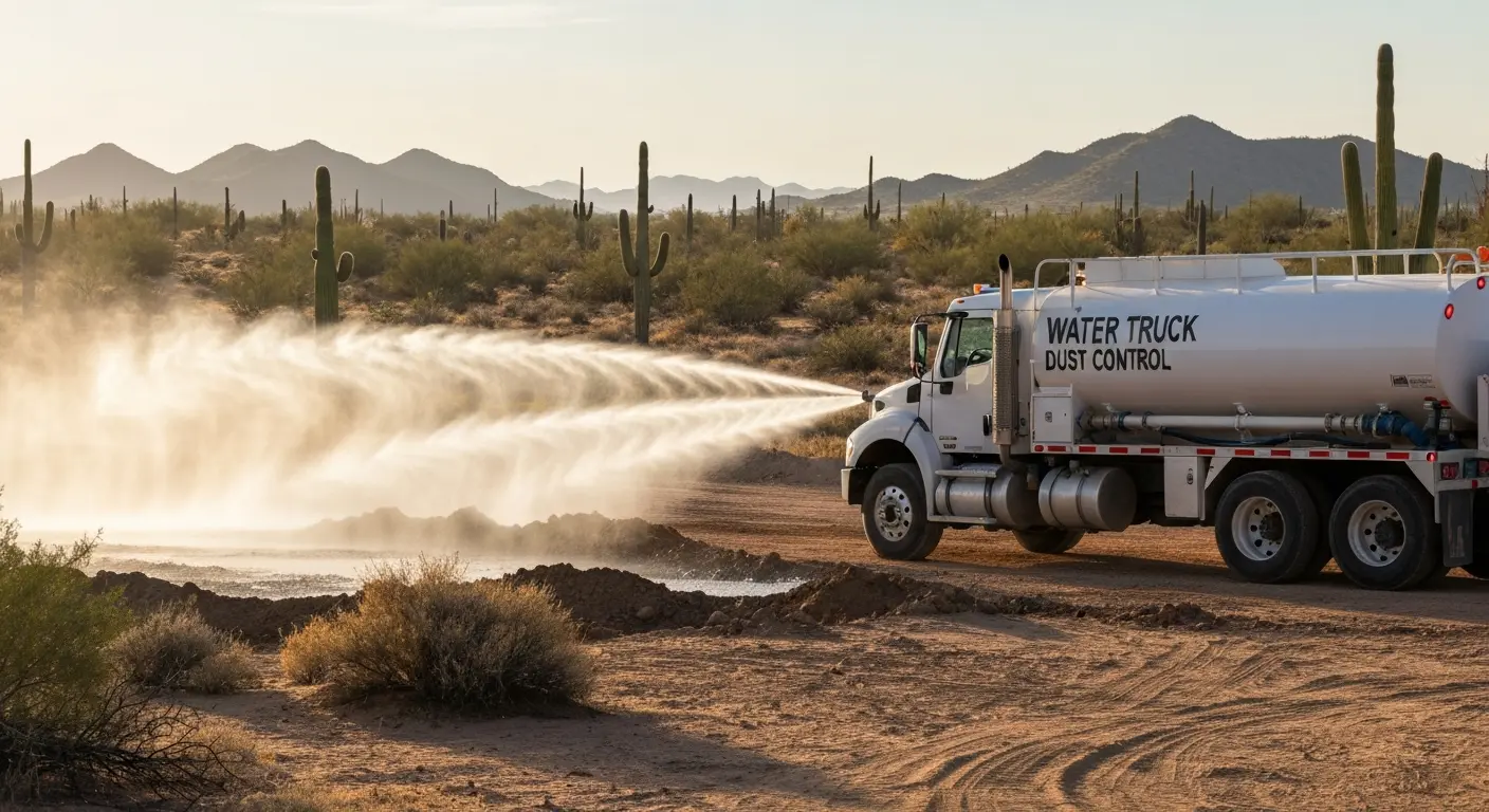 Water truck for dust control