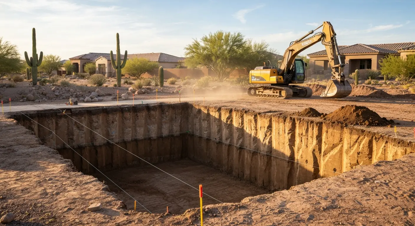 Excavation equipment on jobsite
