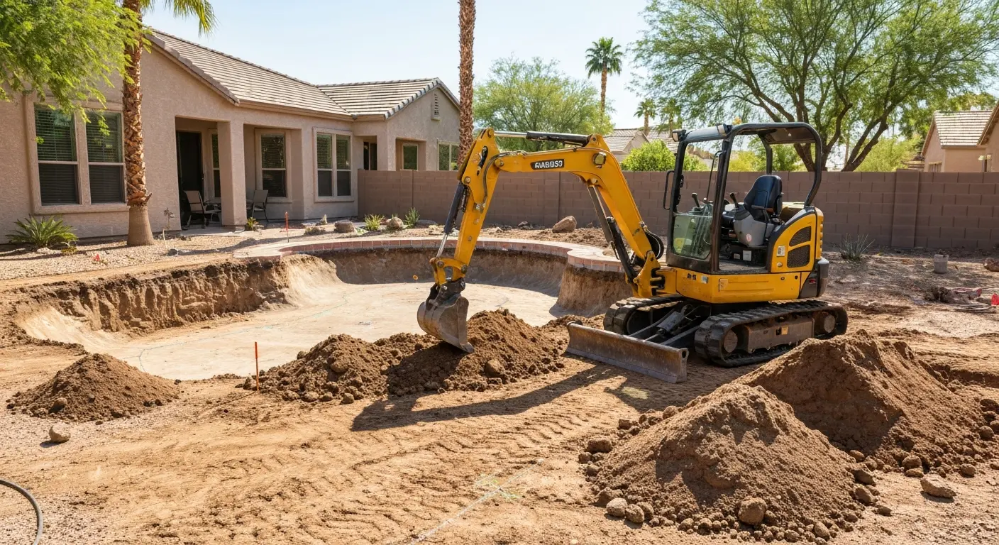 Excavation equipment on-site