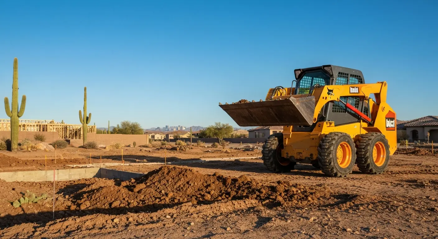 Skid-steer loader with bucket attachment