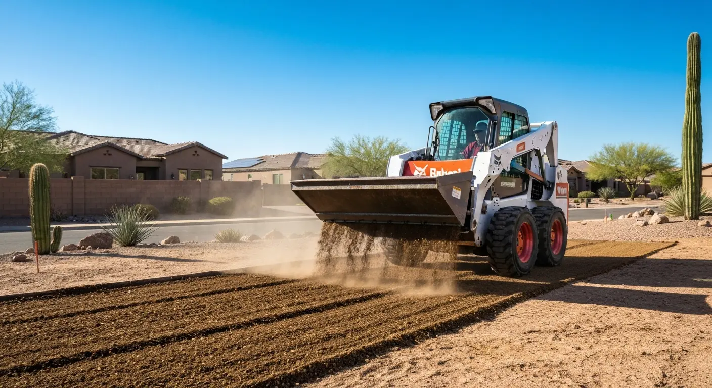 Material spreading with Bobcat skid-steer