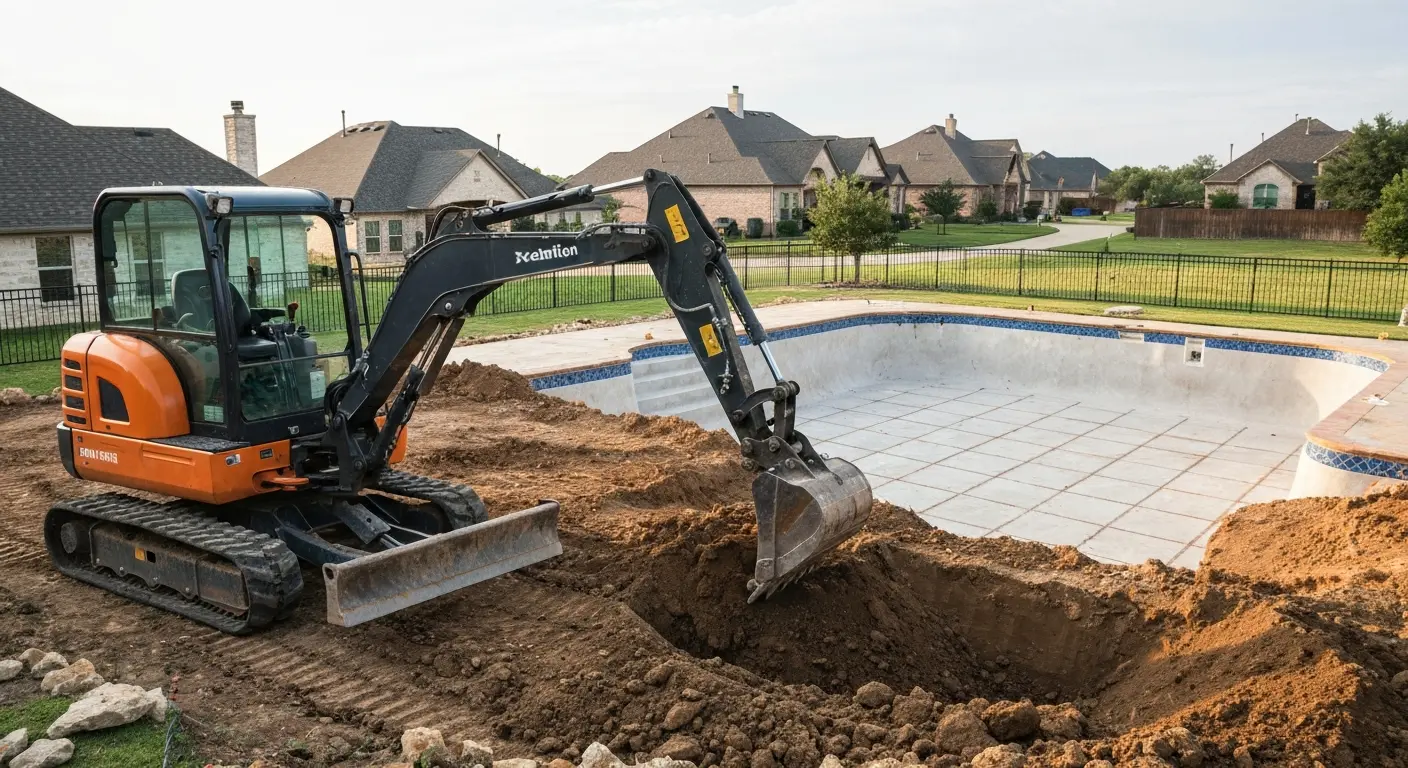 Pool excavation equipment