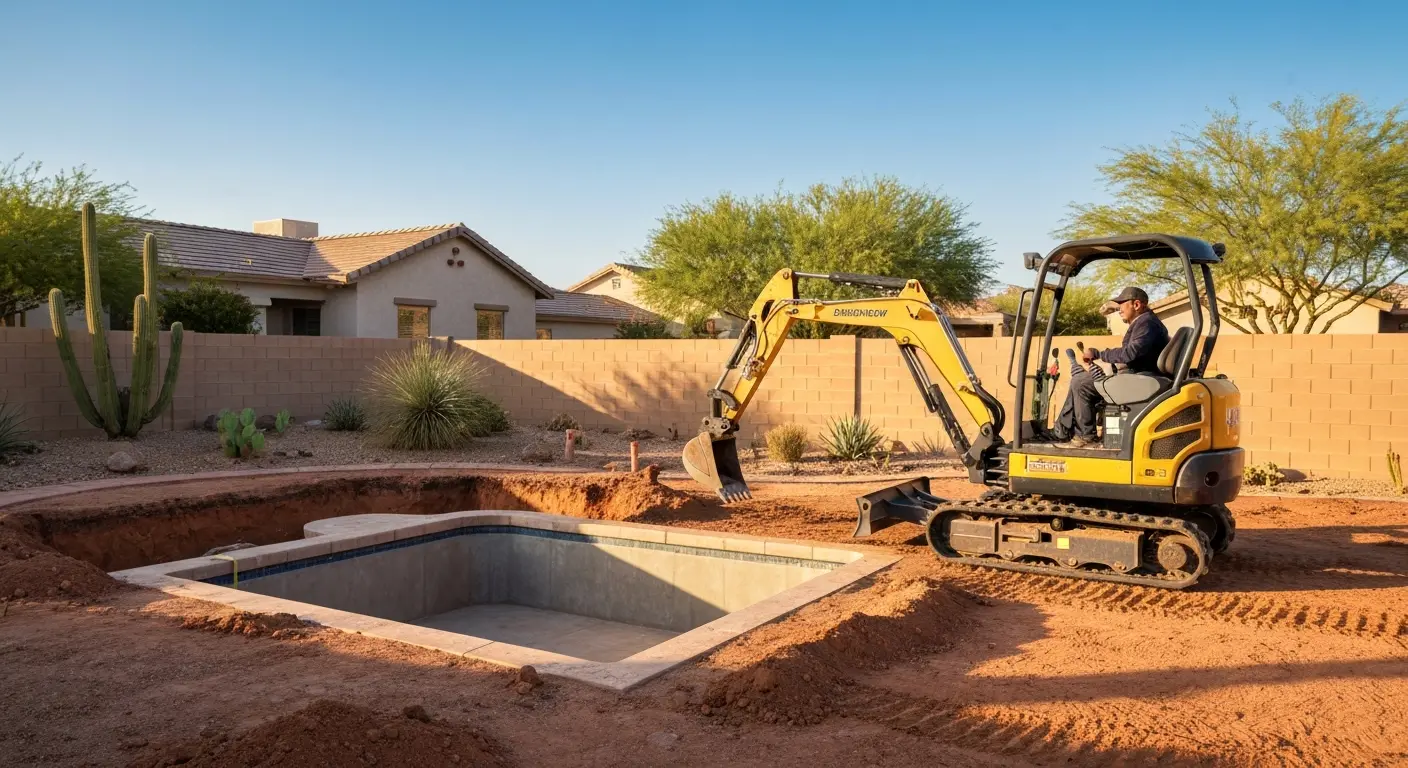 Mini excavator for tight spaces