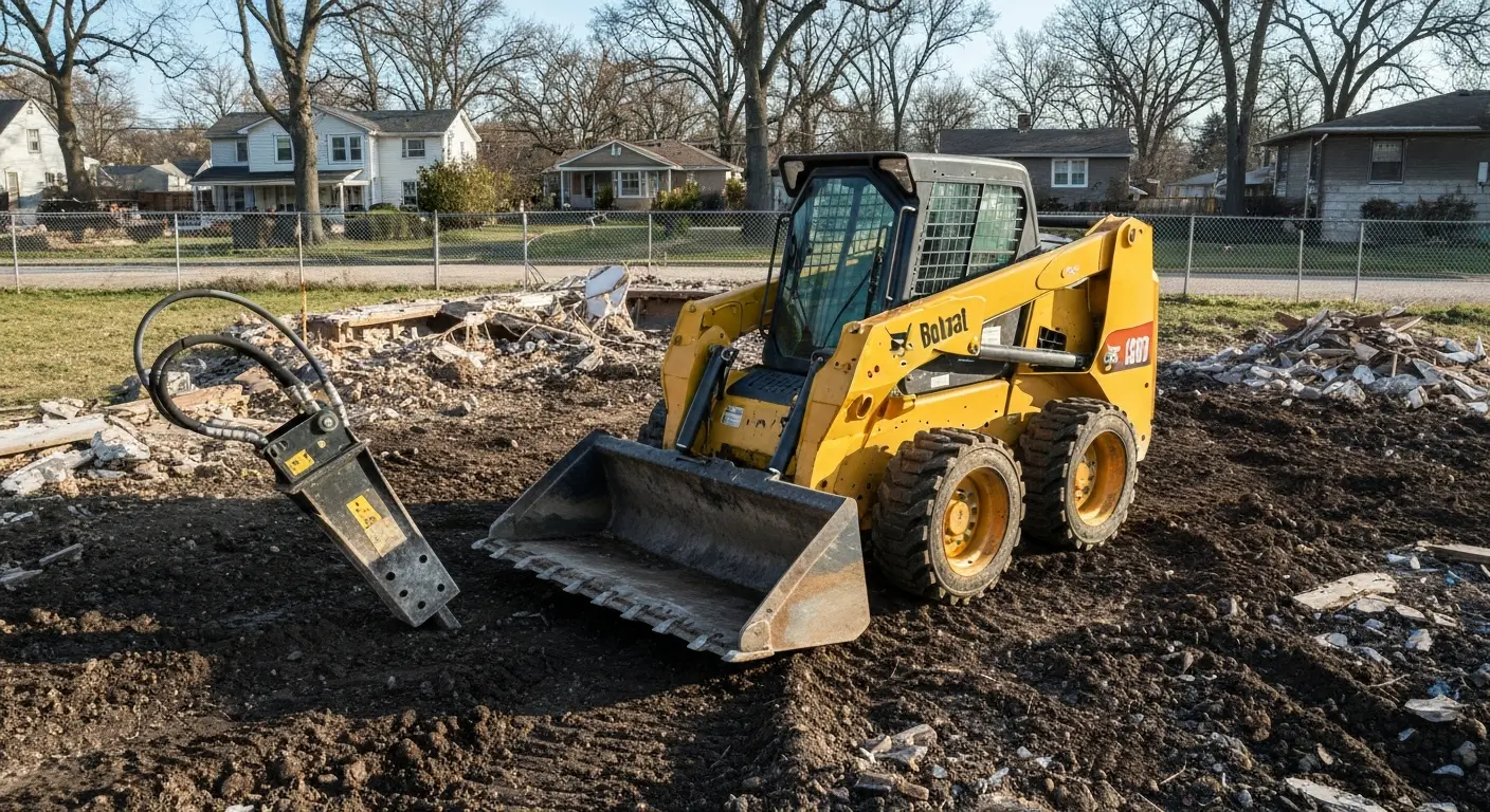 Skid steer loader with attachments