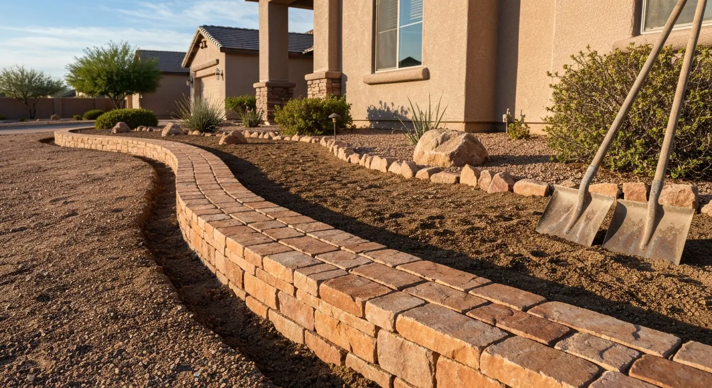 Decorative rock bed installation