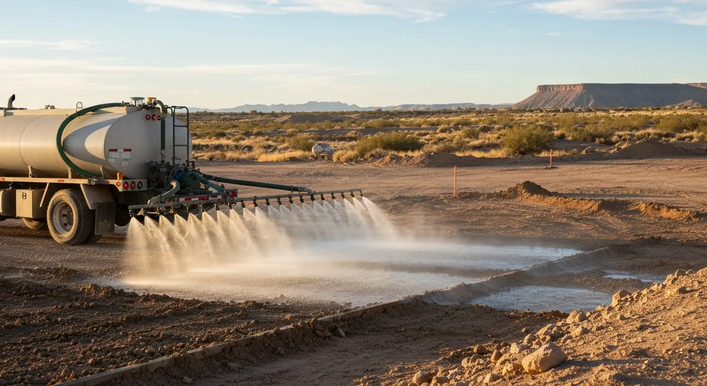 Water truck for dust control