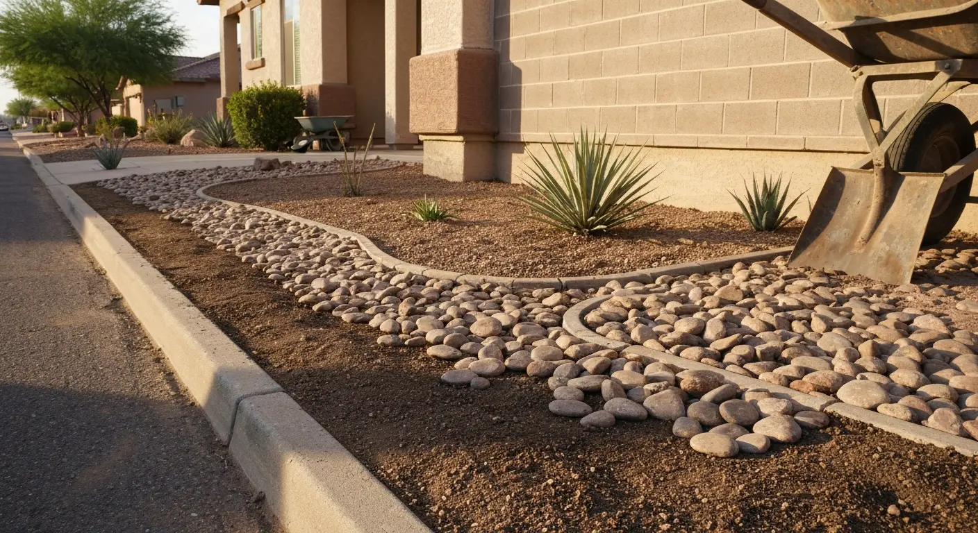 Landscape rock removal and replacement