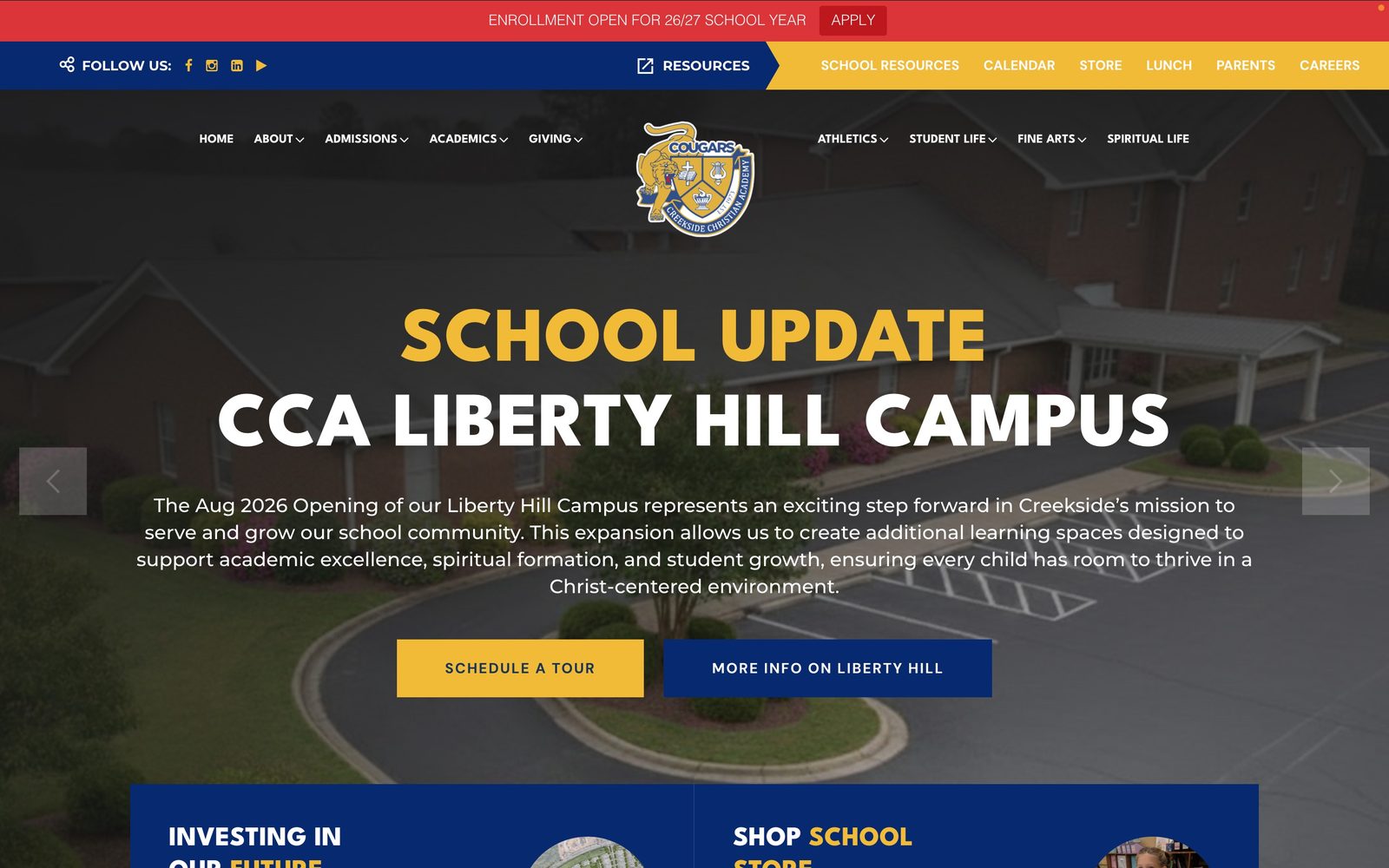 Creekside Christian Academy admissions system built by Aurea Growth Partners — enrollment nurture and pipeline