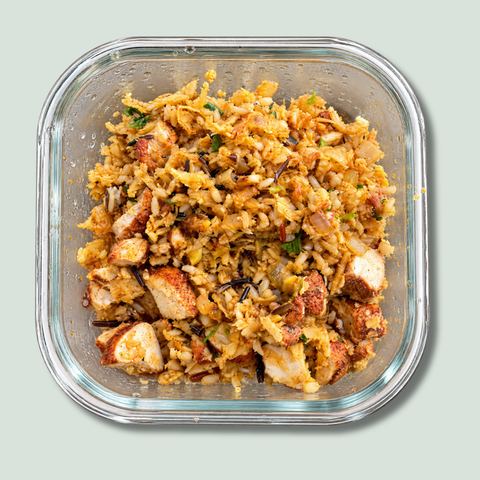 Chicken & cauliflower rice, Indian style