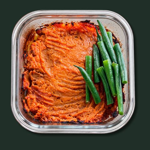 Chicken & leek pie, sweet potato crust