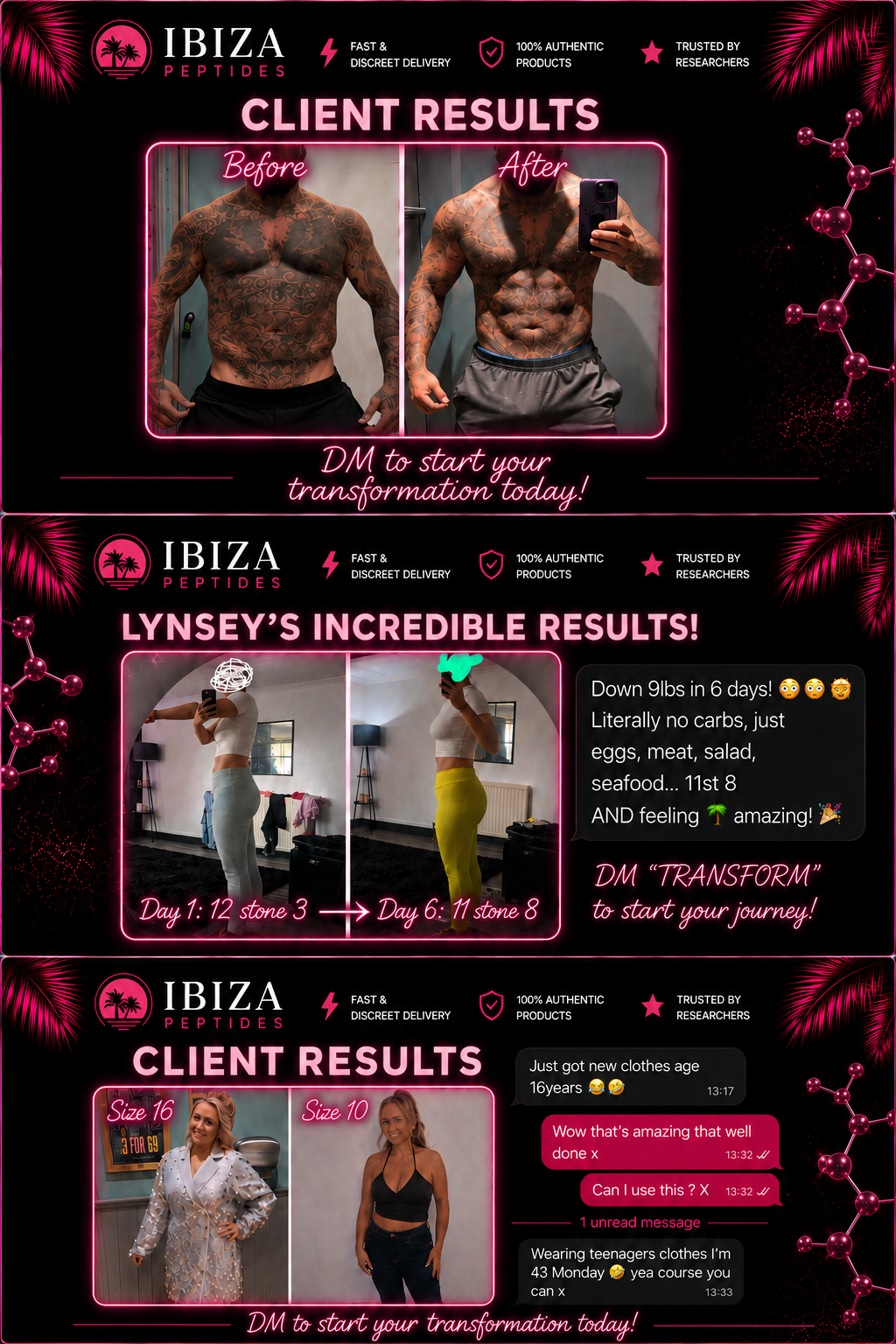 Ibiza Peptides client results
